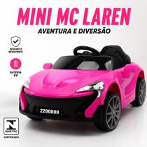 Carro Elétrico Infantil Unitoys Mini Mc Laren Rosa 6V para Crianças 3+ Anos INMETRO Carro Elétrico Infantil Unitoys Mini Mc Laren Rosa 6V para Crianças 3+ Anos INMETRO