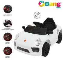 Carro Elétrico Motorizado Mini Porsche Luxo Branco Com Som