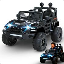 Carro eletrico off road preto com controle remoto 12v 7ah