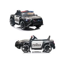 Carro Elétrico Policia Motorizado Passeio Automático com Pedal Controle Remoto para Criança 12V MP3 Micro SD Controle de Volume Luzes - Baby Style