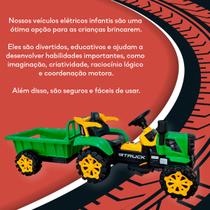 Carro Elétrico Trator Infantil Carretinha Motorizado Verde