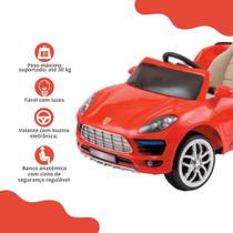 Carro eletrico vermelho car one ps som e luzes led biemme