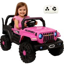 Carro Eletrico Zippy Toys Jeep Wrangler Rubicon 12V CR Rosa
