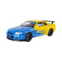 Carro Esportivo De Brinquedo GTR SKYLINE Em Escala 1:18 Com Som, Luz E Portas Que Abrem Para