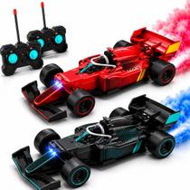 Carro F1 Controle Remoto Com Spray, Luz LED e Fumaça Recarregável Carro F1 Controle Remoto Com Spray, Luz LED e Fumaça Recarregável