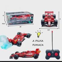 Carro Formula1 Controle Remoto Recarregável Solta Fumaça(VR