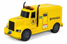 Carro Forte Caminhão de Brinquedo Superfrota Cofre Forte Cofrinho de Moedas Poliplac -