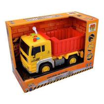 Carro Fricção Caminhão de Construção com Luz e Som DM Toys
