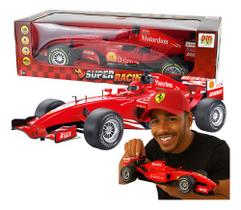 Carro Fricção F1 Super Racing 1:10 Ferrari Som Luz Gigante