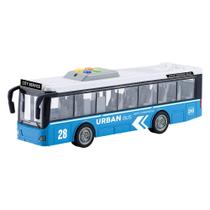Carro Fricção Ônibus Com Luz e Som 6165 Dm Toys Azul