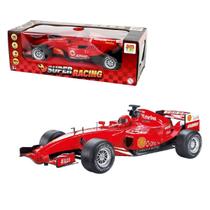 Carro Fricção Super Racing Corrida Vermelho Com Luz Som 1:18