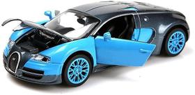 Carro fundido sob pressão Bugatti Veyron modelo em escala 1:32 cor azul