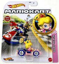 Carro fundido sob pressão Hot Wheels Mario Kart Baby Peach escala 1:64