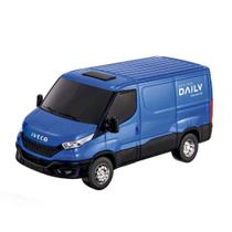 Carro Furgão IVECO Miniatura Realista com Abertura do Porta Malas Azul - Usual Brinquedos