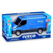 Carro Furgão IVECO Miniatura Realista com Abertura do Porta Malas Azul - Usual Brinquedos