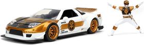 Carro Honda NSX Type-R Die-cast 1:24 c/ White Ranger 2,75' - Brinquedos p/ Crianças e Adultos