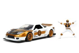 Carro Honda NSX Type-R Die-cast 1:24 com White Ranger 2,75" - Brinquedo para Crianças e Adultos