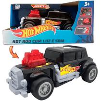 Carro Hot Rod Preto Hot Wheels com Luz e Som Multikids