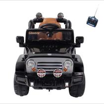 Carro Infantil Eletrico Jipe Trilha 12V Com Controle Remoto Preto