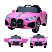 Carro Infantil Eletrico Luxo Painel Multimídia Luz Som Rosa - Bangtoys