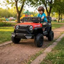 Carro Jipe Elétrico Aventura Infantil 12v Som Luz Controle Remoto