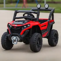 Carro Jipe Elétrico Bateria 12v Infantil Trilha Música Luz Controle Remoto