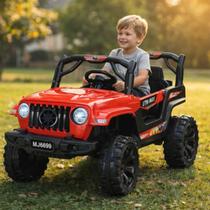 Carro Jipe Elétrico De Passeio Infantil Controle Remoto Luz E Som 12v Motorizado