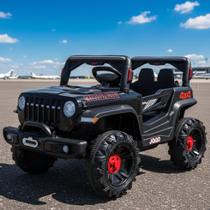 Carro Jipe Elétrico Infantil Bateria 12v Música Luz de Led - Brinq Kids Carro Jipe Elétrico Infantil Bateria 12v Música Luz de Led - Brinq Kids