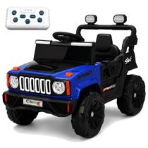 Carro Jipe Mud Force Elétrico 12V Azul Infantil Controle Remoto Off Road 4 Motores 4x4 - Bang Toys Carro Jipe Mud Force Elétrico 12V Azul Infantil Controle Remoto Off Road 4 Motores 4x4 - Bang Toys