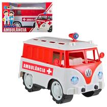 Carro Kombi Ambulância Brinquedo 29cm Grande Menino Branca