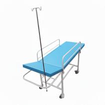 Carro Maca Padiola Emergência Mesa Exame Clínico Rodas Soro Azul Céu