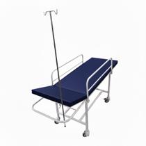 Carro Maca Padiola Emergência Mesa Exame Clínico Rodas Soro Azul Marinho Carro Maca Padiola Emergência Mesa Exame Clínico Rodas Soro Azul Marinho