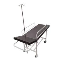 Carro Maca Padiola Emergência Mesa Exame Clínico Rodas Soro Preto