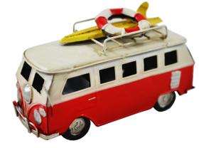 Carro Miniatura Colecionável Vintage em Metal Kombi Surf