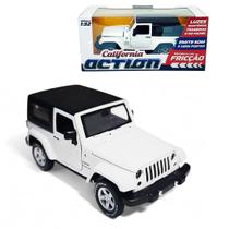 Carro Miniatura Metal Jeep Wrangler Branco 1:32 Action Som Carro Miniatura Metal Jeep Wrangler Branco 1:32 Action Som