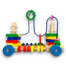 Carro Montanha Russa Brinquedo Educativo Montessori Madeira