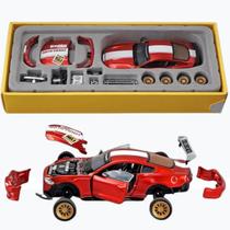Carro Mustang Vermeho GT 2018 - Miniatura desmontável 1:42 12cm