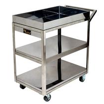 Carro para Transporte Total Inox com 3 Bandejas CB3 Monarcha Carro para Transporte Total Inox com 3 Bandejas CB3 Monarcha