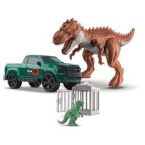 Carro Pick Up de Brinquedo com Dinossauro e Mini Jaula