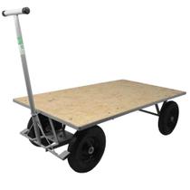 Carro Plataforma 600Kg 1,50x0,80m Compensado Pneu Câmara Worker