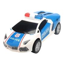 Carro Policia 360o Carrinho Led Sons Bate E Volta Car Police