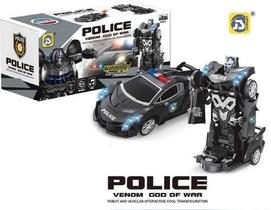 Carro Policia Robô Car Transformes Vira Robo Com Luz E Som Carro Policia Robô Car Transformes Vira Robo Com Luz E Som