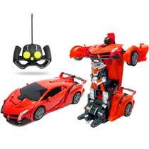 Carro que Transforma em Robô Controle Remoto Ferrar Vermelha