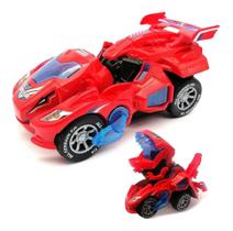 Carro Que Vira Um Dinossauro emite Som Bate Volta Luz Led vermelho.