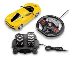 Carro Racing Control Speed X - Volante E Pedal - Amarelo