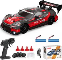 Carro RC Drift KAIMIO 1:24 Scale 4WD 2,4 GHz 30 KM/H com LED 8601 vermelho