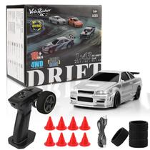 Carro RC Drift VoleRusher RC 2025 escala 1/43 com giroscópio prateado Carro RC Drift VoleRusher RC 2025 escala 1/43 com giroscópio prateado