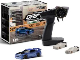 Carro RC FLYCOLOR Turbo Racing C64 Drift 1:76 em escala azul