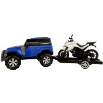 Carro Render Force com Moto Jeep Azul - Roma Jensen