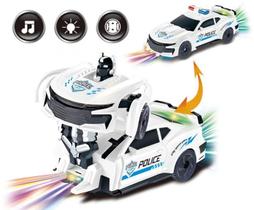 Carro Robô Policia Brinquedo Com Movimento Som e Luzes Carro Robô Policia Brinquedo Com Movimento Som e Luzes
